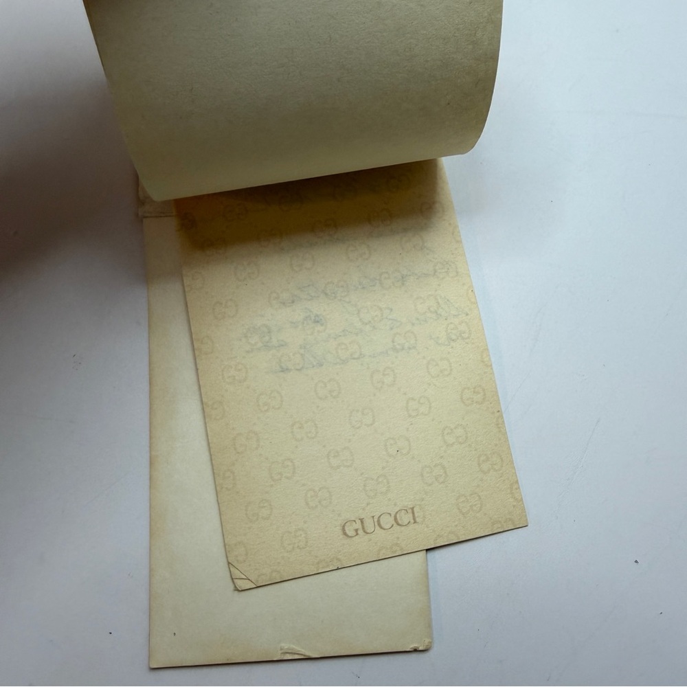 Gucci Small Signature Tan Leather Notepad Case w/ Minimal Paper & No Pen - Picture 14 of 16